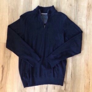 Robert Graham Men's Deep Blue Quarter Zip-Up Sweater